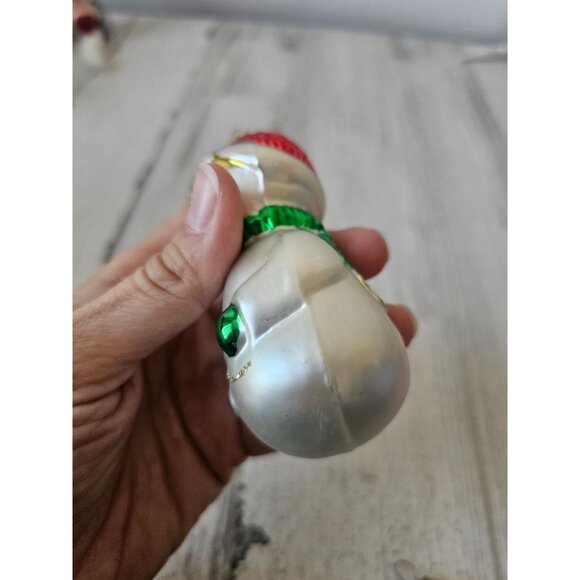 Vintage glass snowman Columbia blue green red Xmas tree - Picture 12 of 13